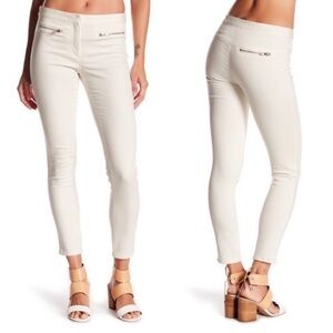NWT‎ Veronica Beard Skinny Zip Pocket Denim Trousers Jeans in Ivory White size 8